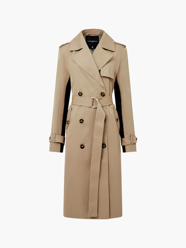 French Connection Cream Coco Twill Trench Coat - Image 4 of 4
