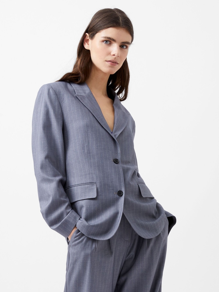 French Connection Grey Fiorella Pinstripe Blazer - Image 3 of 4