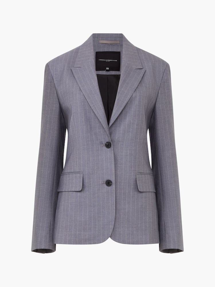 French Connection Grey Fiorella Pinstripe Blazer - Image 4 of 4
