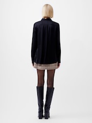 French Connection Black Satin Ennis Shirt - Image 2 of 4