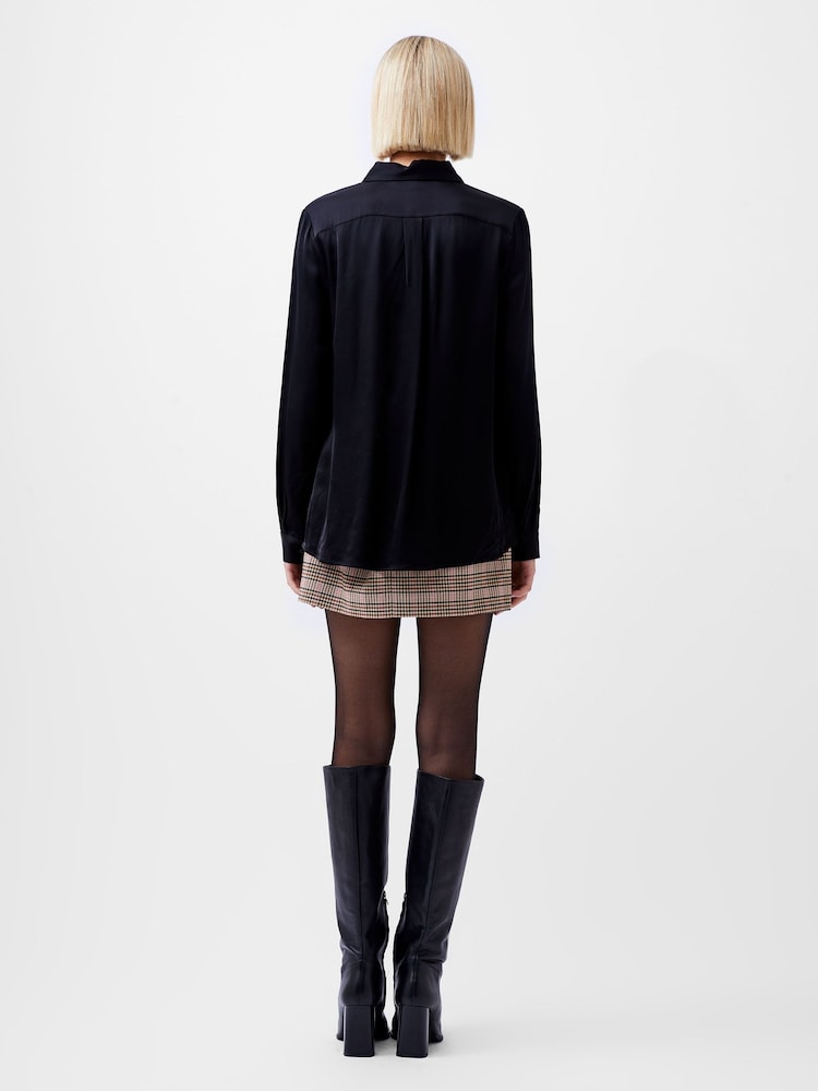 French Connection Black Satin Ennis Shirt - Image 2 of 4