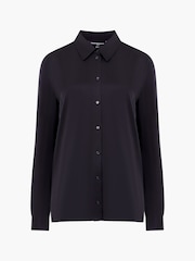 French Connection Black Satin Ennis Shirt - Image 4 of 4