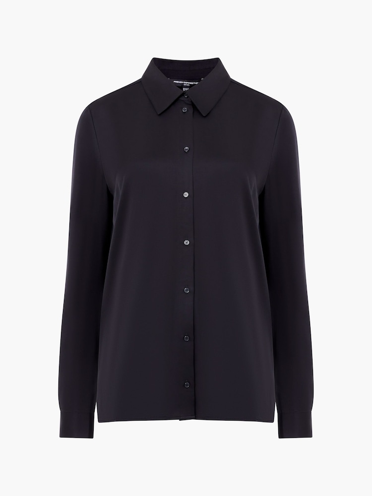 French Connection Black Satin Ennis Shirt - Image 4 of 4