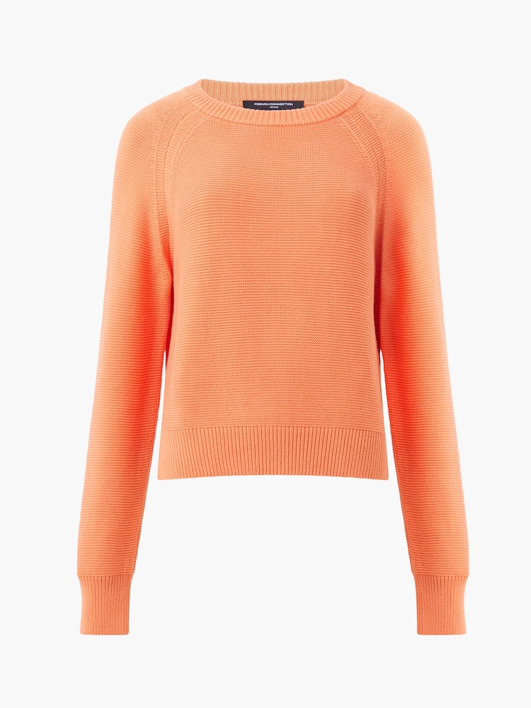 French Connection Orange 100% Cotton Lily Mozart Crew Neck Jumper - Image 4 of 4