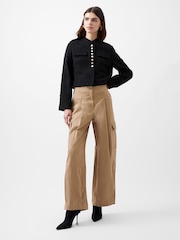French Connection Black Tweed Felice Military Jacket - Image 1 of 4