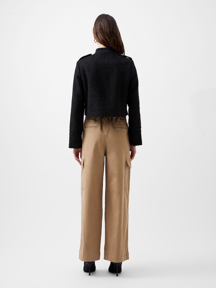 French Connection Black Tweed Felice Military Jacket - Image 2 of 4
