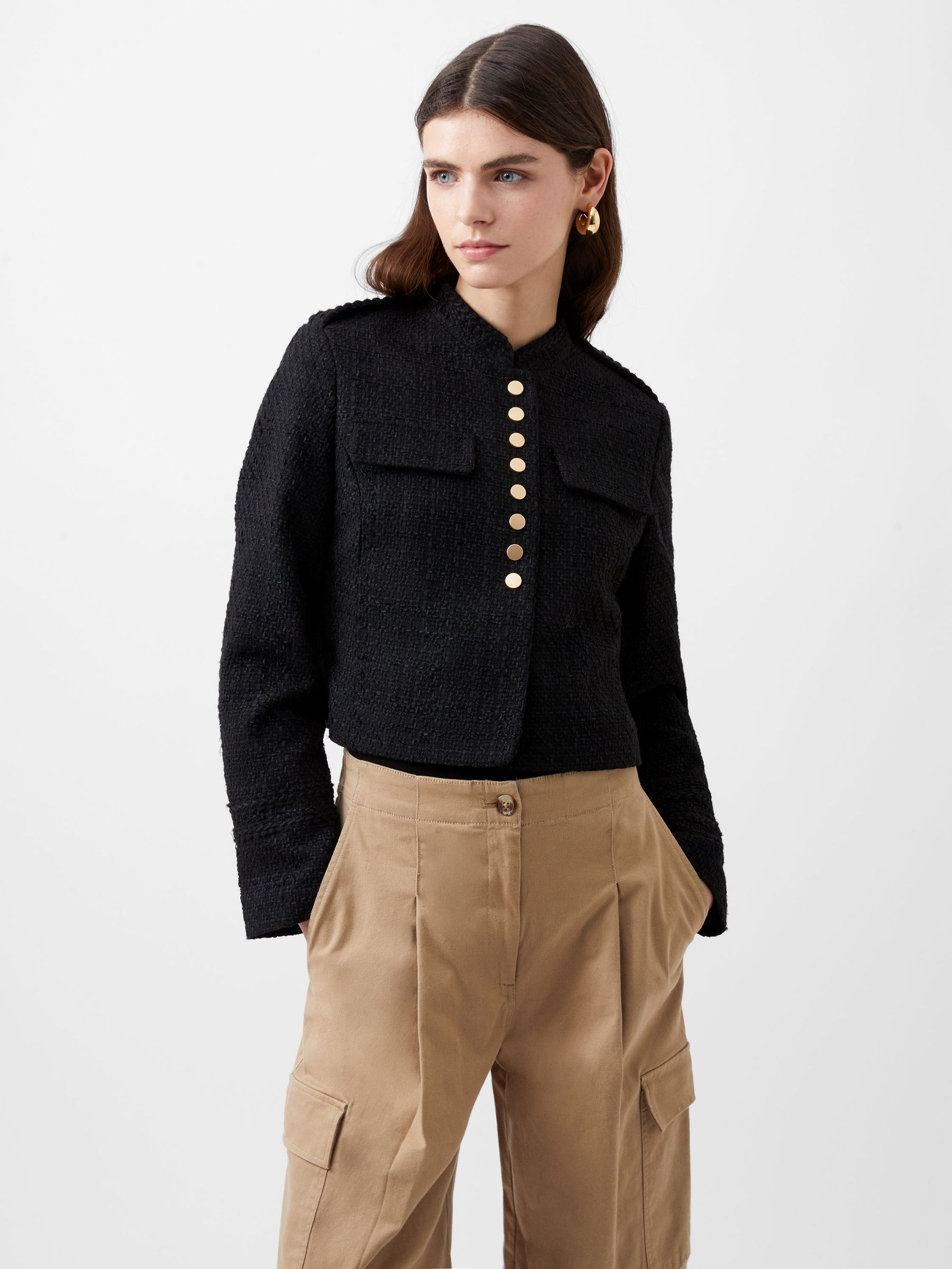 Buy French Connection Black Tweed Felice Military Jacket from Next Norway
