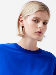 French Connection Blue Crepe Light Crew Neck Top - Image 3 of 4
