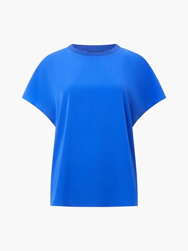 French Connection Blue Crepe Light Crew Neck Top - Image 4 of 4