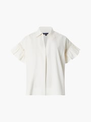 French Connection Cream Sindey 100% Cotton Short Sleeve Shirt - Image 4 of 4