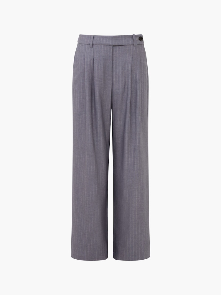 French Connection Grey Fiorella Pinstripe Trousers - Image 3 of 3