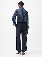 French Connection Blue Combat Cargo Trousers - Image 2 of 4