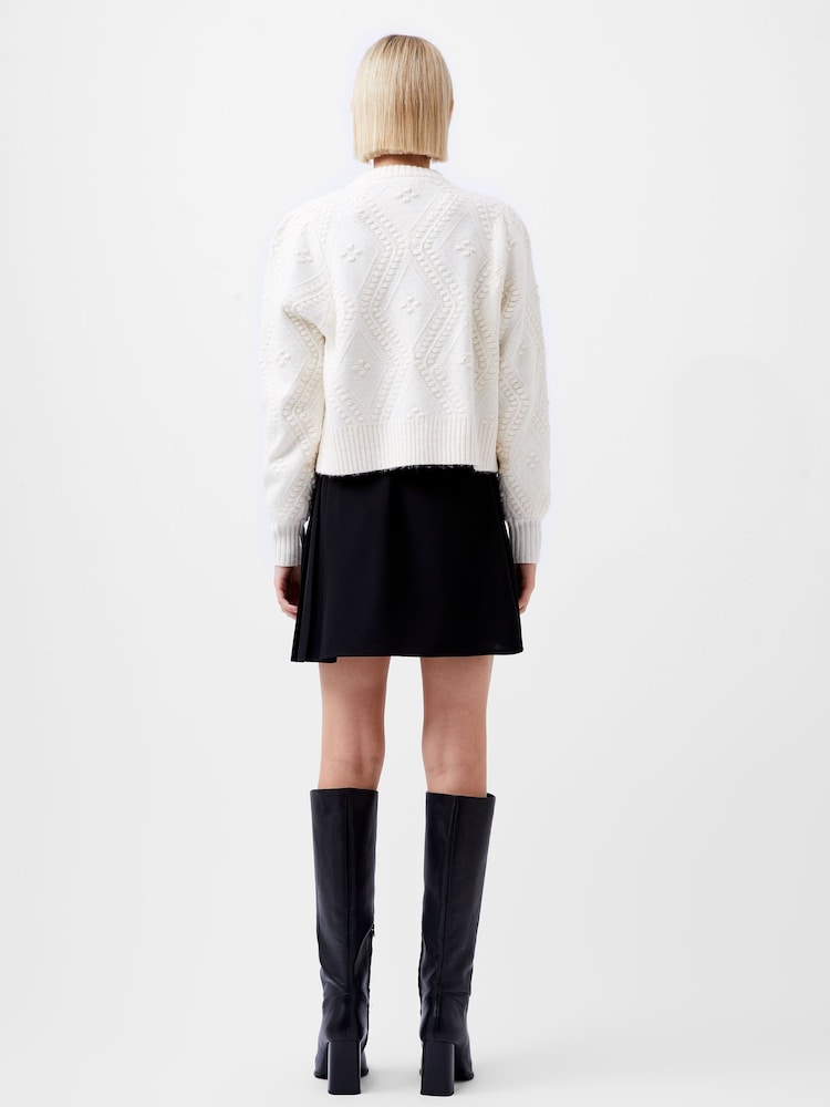 French Connection White Bobble Kitty Cardigan - Image 2 of 4