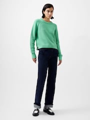 French Connection Green 100% Cotton Lily Mozart Crew Neck Jumper - Image 1 of 4