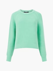 French Connection Green 100% Cotton Lily Mozart Crew Neck Jumper - Image 4 of 4
