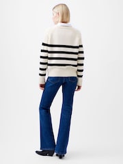 French Connection Cream Quinley Stripe Jumper - Image 2 of 4