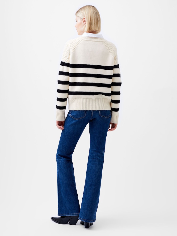 French Connection Cream Quinley Stripe Jumper - Image 2 of 4