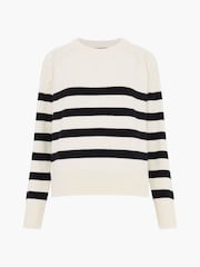 French Connection Cream Quinley Stripe Jumper - Image 4 of 4