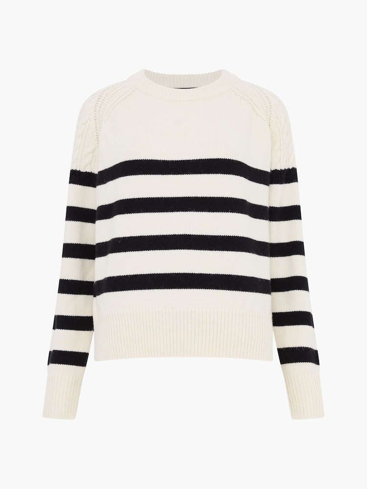 French Connection Cream Quinley Stripe Jumper - Image 4 of 4