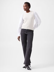French Connection Grey Klara Flec Mix Jumper - Image 1 of 4