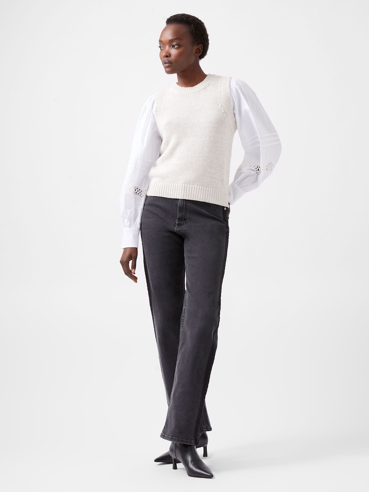 French Connection Grey Klara Flec Mix Jumper - Image 1 of 4