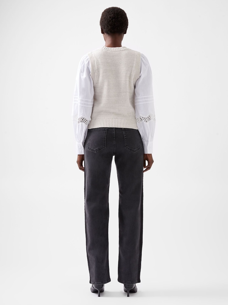 French Connection Grey Klara Flec Mix Jumper - Image 2 of 4