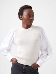 French Connection Grey Klara Flec Mix Jumper - Image 3 of 4