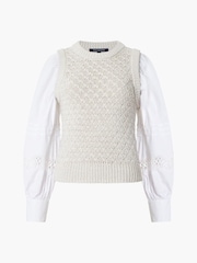 French Connection Grey Klara Flec Mix Jumper - Image 4 of 4