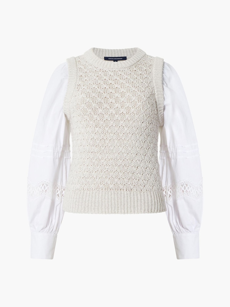 French Connection Grey Klara Flec Mix Jumper - Image 4 of 4