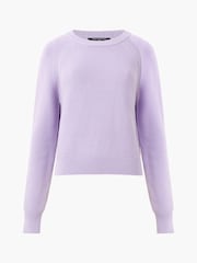French Connection Pink 100% Cotton Lily Mozart Crew Neck Jumper - Image 4 of 4