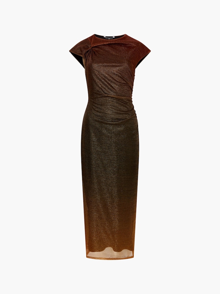 French Connection Metallic Sela Metallic Midi Dress - Image 4 of 4