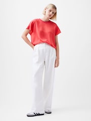 French Connection Red Crepe Light Crew Neck Top - Image 1 of 4
