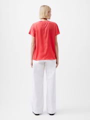 French Connection Red Crepe Light Crew Neck Top - Image 2 of 4