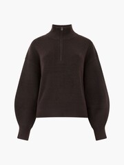 French Connection Brown Lightweight Vhari Half Zip Jumper - Image 4 of 4
