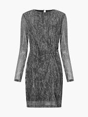 French Connection Silver Tamy Metallic Fitted Mini Dress - Image 4 of 4