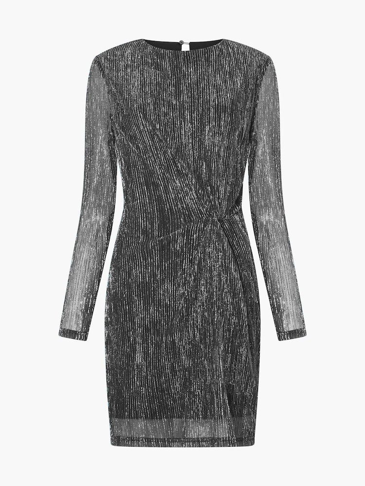 French Connection Silver Tamy Metallic Fitted Mini Dress - Image 4 of 4