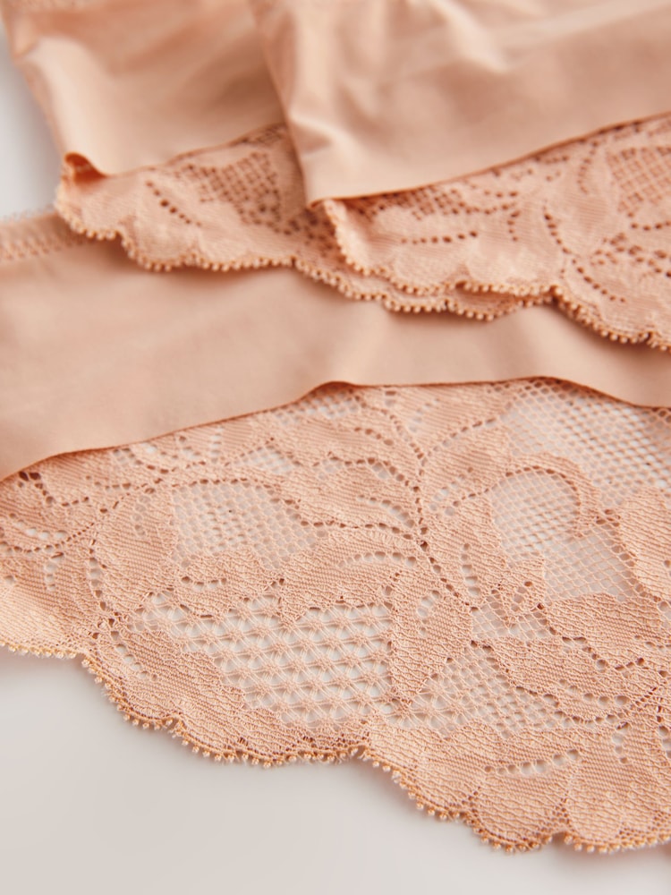 Pastel Rose Nude Brazilian No VPL Lace Back Briefs 3 Pack - Image 10 of 10