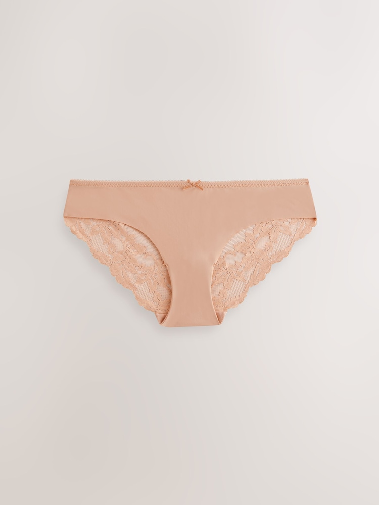 Pastel Rose Nude Brazilian No VPL Lace Back Briefs 3 Pack - Image 7 of 10