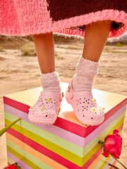 Crocs Pink MIlk Kids Cut Out Clogs - Image 1 of 9