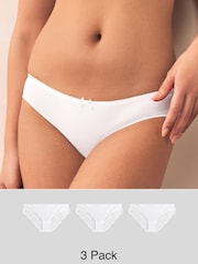 Blanco - Pack de 3 braguitas con diseño que no se marca y parte posterior de encaje - Imagen 1 de 9