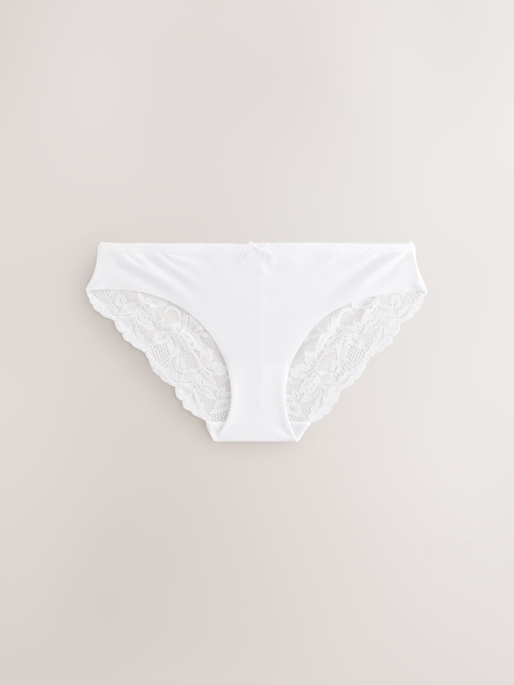 White Brazilian Lace Back No VPL Knickers 3 Pack - Image 6 of 6
