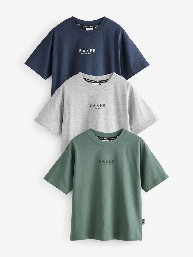 Mornarica/zelena/siva - Baker by Ted Baker 100% Bombažna majica 3 Pakiranje - Slika 1 iz 7 Mornarica/zelena/siva - Baker by Ted Baker 100% Bombažna majica 3 Pakiranje - Slika 1 iz 7