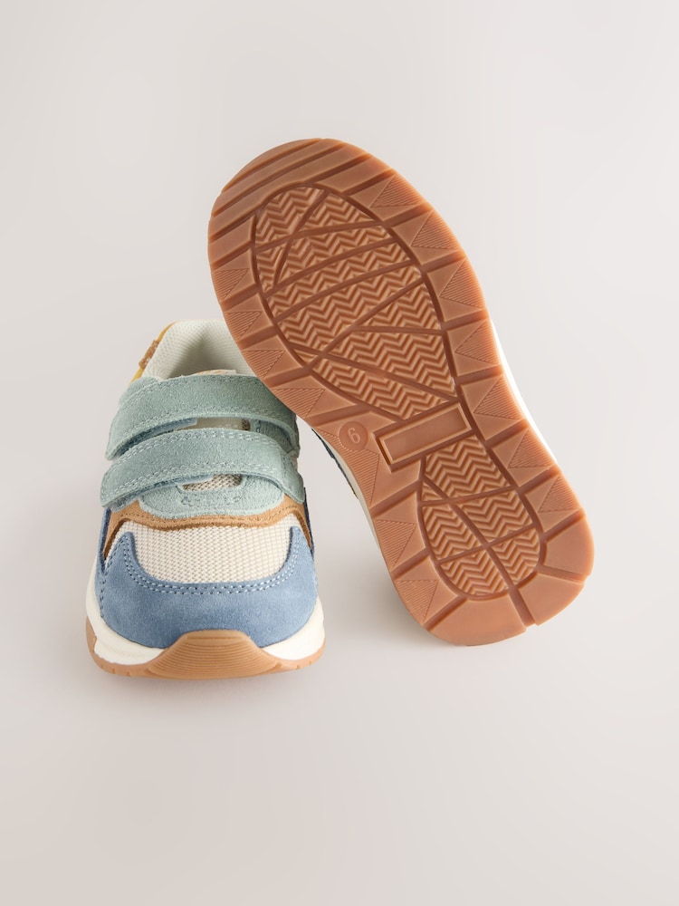 Blue Multi Suede Touch Fastening Trainers - Image 2 of 4