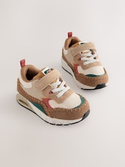 Brown/Green Colourblock Elastic Lace Trainers - Image 1 of 5