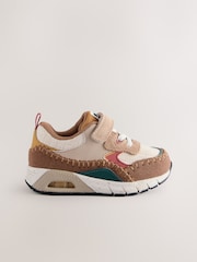 Brown/Green Colourblock Elastic Lace Trainers - Image 3 of 5