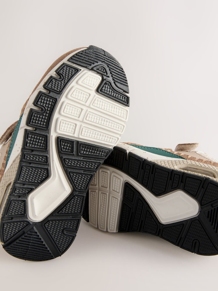 Brown/Green Colourblock Elastic Lace Trainers - Image 5 of 5