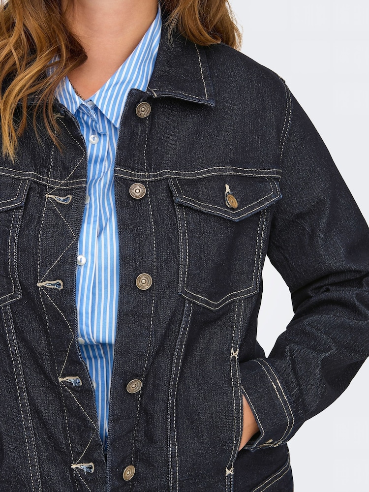 ONLY Curve Blue Classic Denim Jacket - Image 5 of 8