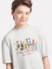 New Balance Grey Boys 100% Cotton Queue T-Shirt - Image 5 of 9