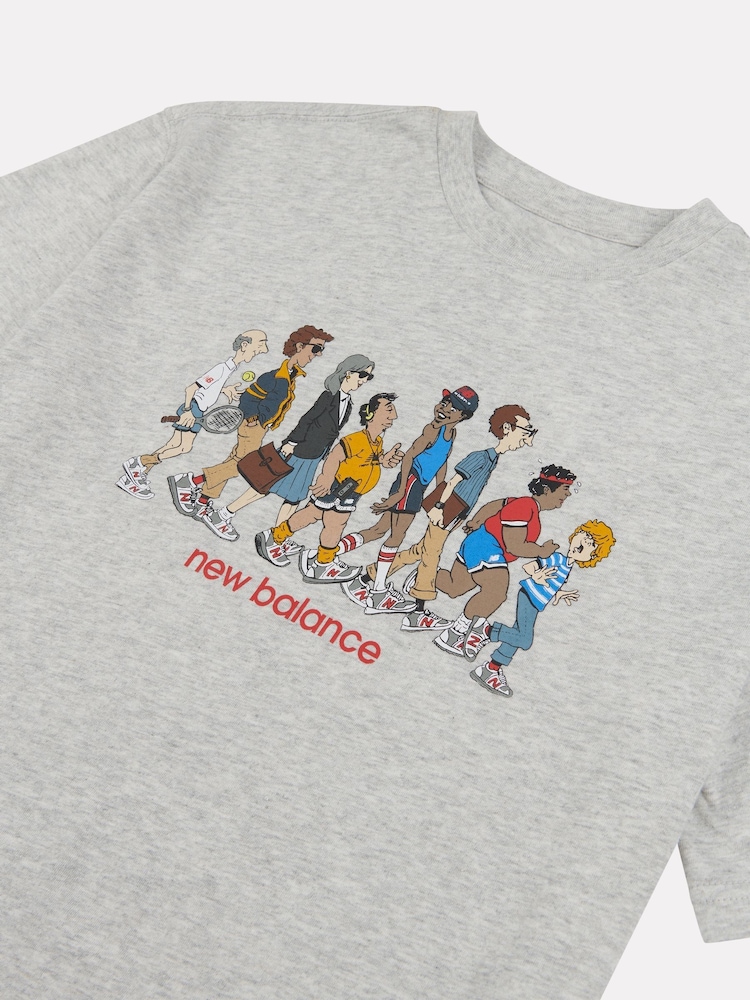 New Balance Grey Boys 100% Cotton Queue T-Shirt - Image 9 of 9