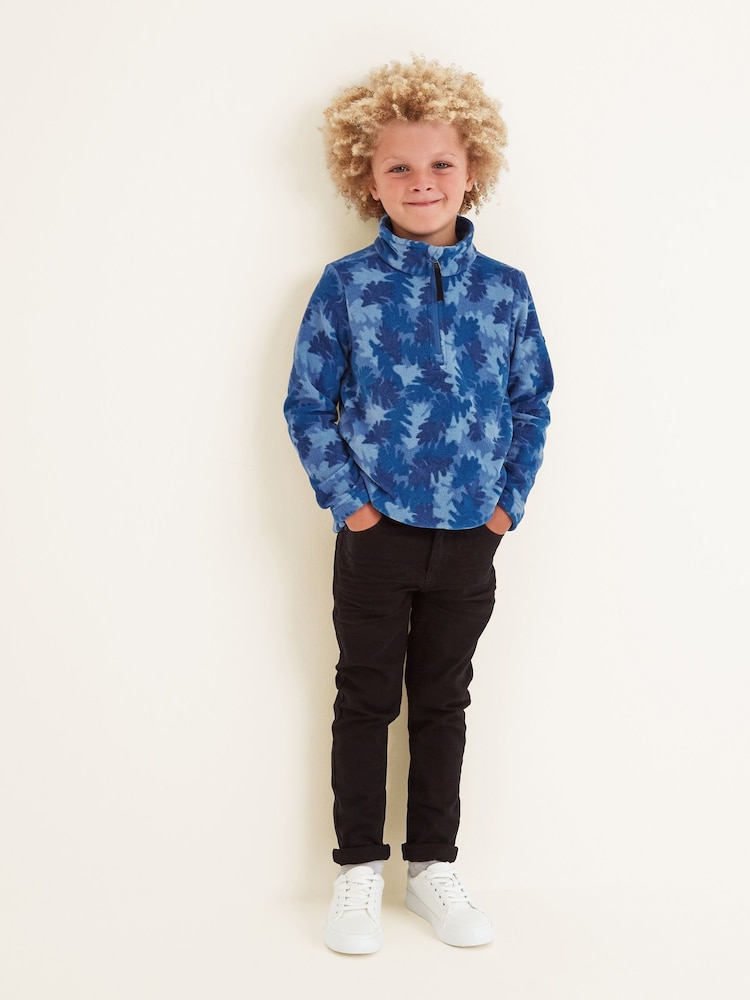 Tog 24 Blue Kids Toffolo Zip Neck Aegean Camo Leaf Fleece - Image 1 of 5